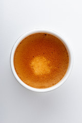 Tasse de café espresso vue du dessus