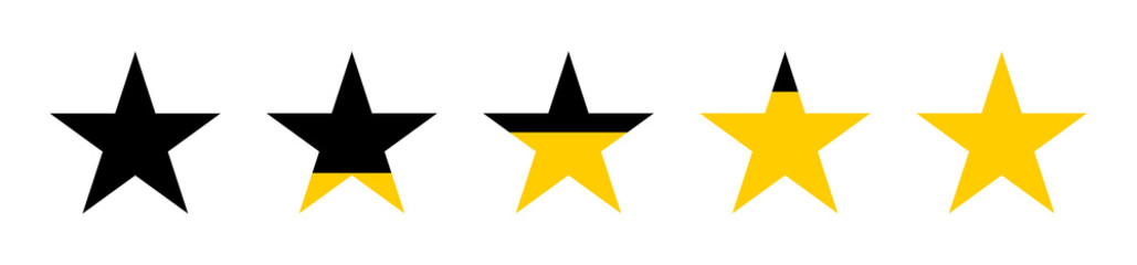 Obraz premium Stars. Five stars rating. Feedback. Concept with five stars. Star vector icons, isolated. Vector illustration