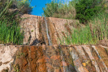 waterfall surrounded by vegetation