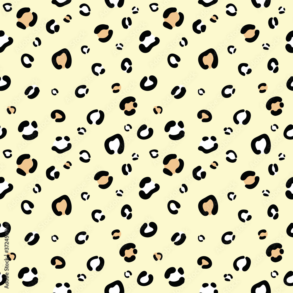 Poster pastel yellow cheetah print repeat pattern