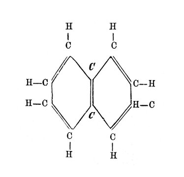 Chemical formula of naphthalene in the old book Encyclopedia of Medical Sciences by A. Eulenburg, vol. 7, S. Petersburg, 1895