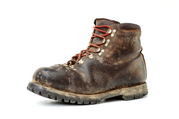 vintage trekking boot isolated