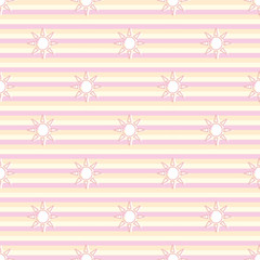 seamless stripe repeat pattern design with sun elements