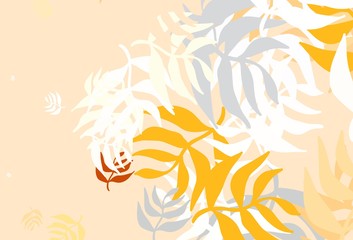 Light Yellow vector natural background with leaves.