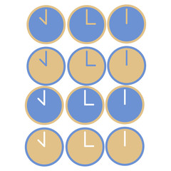 Vector set illustration of a clock icons