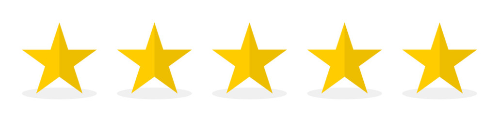 Stars. Five stars rating. Feedback. Concept with five stars. Star vector icons, isolated. Vector illustration