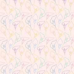 Fototapeta na wymiar calla lily seamless repeat pattern design