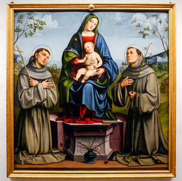 Virgin Mary and Jesus with Saint Francis and Saint Anthony by Livioandronico2013