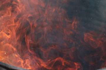 A blurry photo of a fire