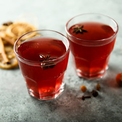 Traditional homemade punch or mulled wine