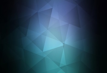 Dark Blue, Green vector gradient triangles texture.