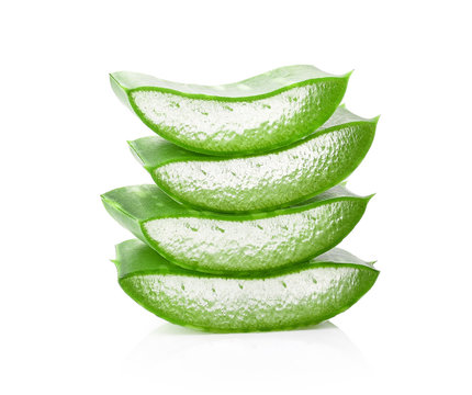 Aloe Vera Slice On White Background