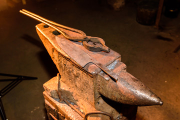 Forging molten metal. Making knives.