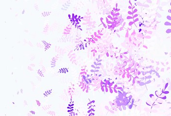 Light Purple vector elegant wallpaper with leaves.