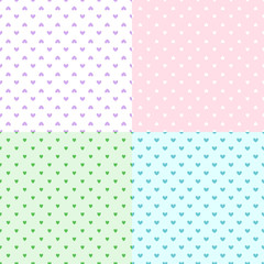 Backgrounds with hearts. Seamless wallpapers. Patterns for interior design