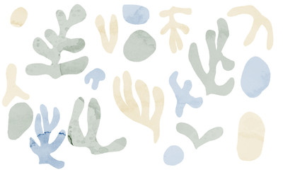 Fashionable watercolor hand painted material