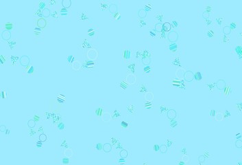 Light Blue, Green vector background with triangles, circles.