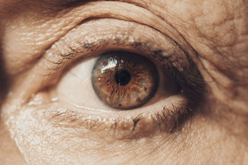 Macro Eye of Female Senior . front view