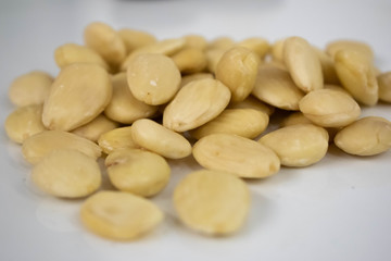 Fototapeta na wymiar close up of almonds