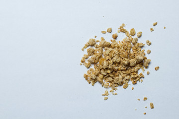 granola on a white background.