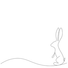 Bunny on white background. Vector illustration