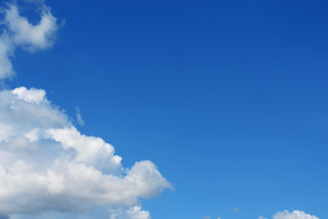 Pile of white clouds in the blue sky