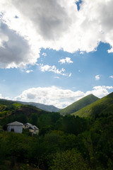 mountain landscape with blue sky