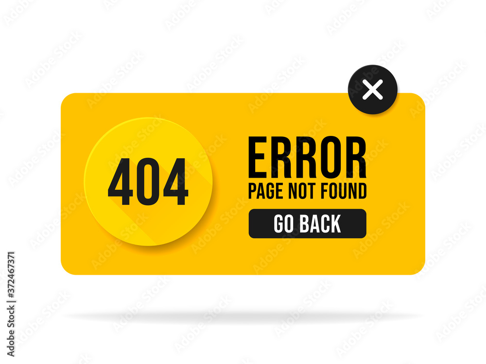 Poster 404 error page not found speech. Pop up errors window.