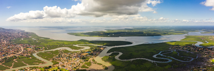 View over Freetown River in Freetown, Sierra Leone - obrazy, fototapety, plakaty