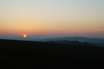 Sunset on the fields, Saffron Walden area winter 2017