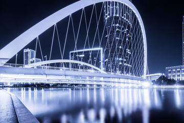 Urban architectural landscape on both sides of Haihe River in Tianjin
