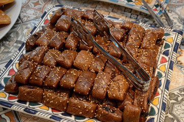  Makrout, North African semolina cookies filled with date paste