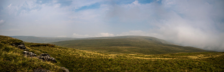 Panorama of Brecon Beacons National Park in Wales.