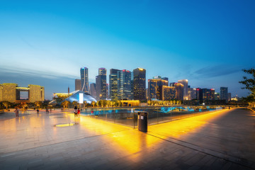 Urban nightscape and CBD architectural landscape