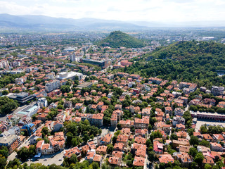 Aerial view of City of Plovdiv, Bulgaria