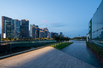 Urban nightscape and CBD architectural landscape