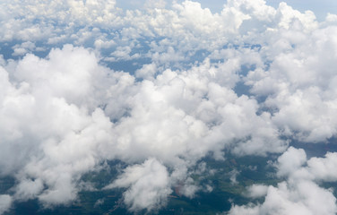 Blue Sky background with tiny Clouds.