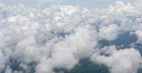 Fototapeta na wymiar Blue Sky background with tiny Clouds.