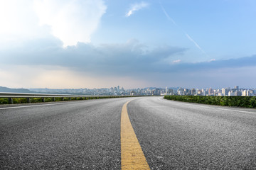 Urban road and modern architecture