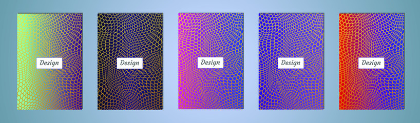 Set of color geometric background. Vector illustration template. Background for banner, flyer, business card, poster, wallpaper, brochure, smartphone screen, mobile app