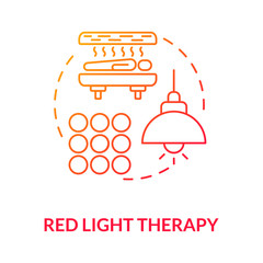 Red light therapy concept icon. Biohacking technique, alternative medicine idea thin line illustration. Therapeutic medical procedure. Vector isolated outline RGB color drawing