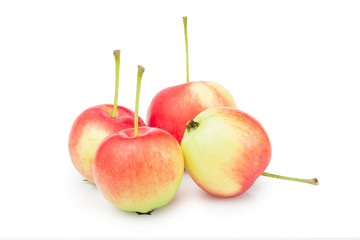 Wild red apples isolated on white background
