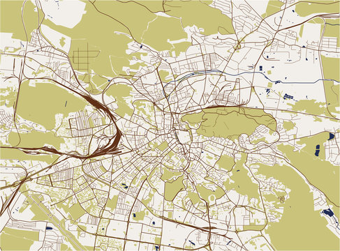 map of the city of Lviv, Lviv Oblast, Ukraine