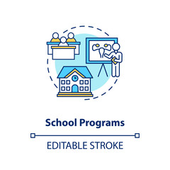 Fototapeta premium School programs concept icon. Sexual education idea thin line illustration. Studying human physiology and sexuality. Biology lesson. Vector isolated outline RGB color drawing. Editable stroke