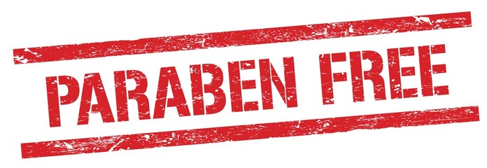 PARABEN FREE red grungy lines stamp sign.