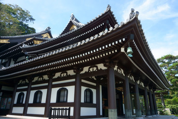 Fototapeta na wymiar Japan. Kannon-do (Main hall) of Hesedera temple, famous for housing a massive wooden statue of Kannon