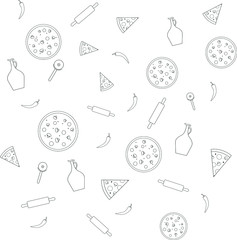 Fototapeta na wymiar Pizza Seamless Pattern