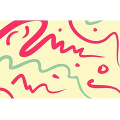 Illustration. Abstract background of waves and dots. Green, red, yellow.