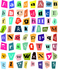 colorful alphabet for collage text