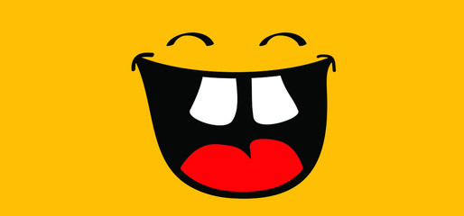 Happy world smile day, smiling is loading Big happiness Fun thoughts emoji face emotion smiley Laughter lip symbol Smiling lips, mouth, tongue Funny teeth Vector laugh cartoon pattern Lol laughing